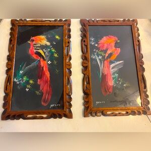 Vintage Mexican Feathercraft Framed Art